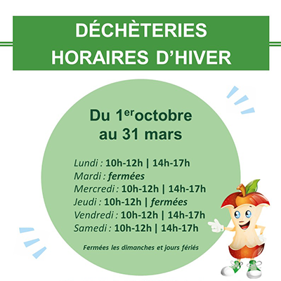 Horaires déchèteries